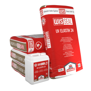 WISSEAL® UV ELASTIK 2K Çimento ve Akrilik Esaslı, İki Bileşenli, UV Işınlarına ve Aşınmaya Karşı Dirençli, Tam Elastik Su Yalıtım Kaplaması